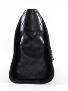 Chanel Black Leather Small Charms Deauville Tote Bag