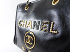 Chanel Black Leather Small Charms Deauville Tote Bag