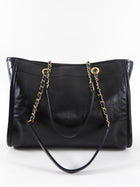 Chanel Black Leather Small Charms Deauville Tote Bag