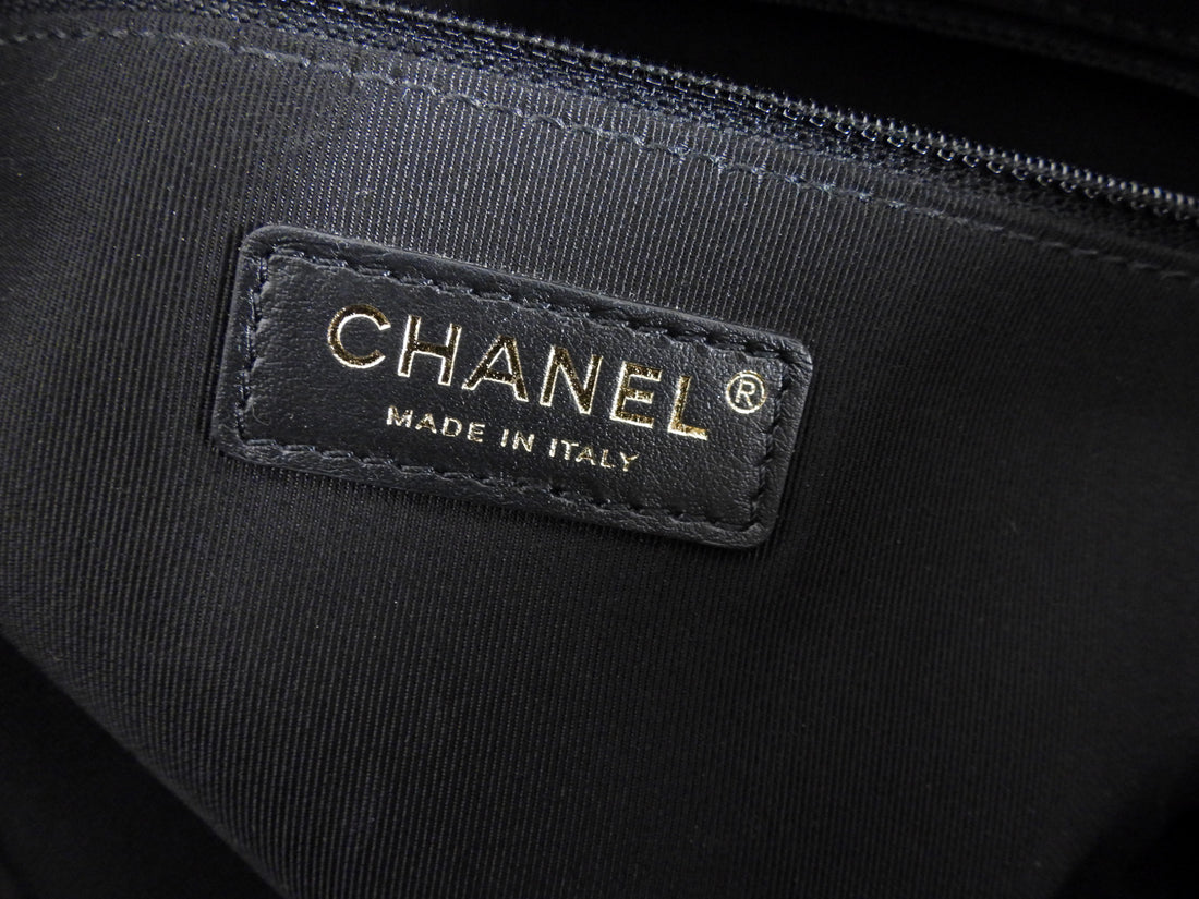 Chanel Black Leather Small Charms Deauville Tote Bag
