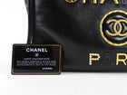Chanel Black Leather Small Charms Deauville Tote Bag