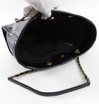 Chanel Black Leather Small Charms Deauville Tote Bag