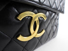 Chanel Vintage 1989 XXL CC Logo Quilted Chain Flap Clutch Bag