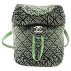 Chanel Denimpression Green Aged Denim Quilted Backpack