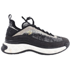 Chanel Black and Grey Felt Trainer Sneakers - 36.5 / 6.5
