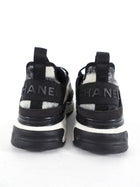 Chanel Black and Grey Felt Trainer Sneakers - 36.5 / 6.5