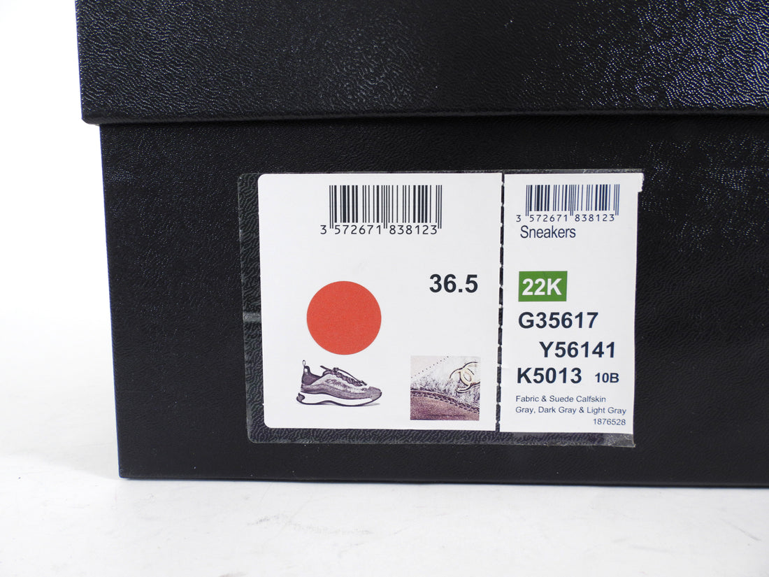 Chanel Black and Grey Felt Trainer Sneakers - 36.5 / 6.5