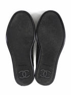 Chanel Charcoal Grey Felt and Black Cap Toe High Top Sneaker - 36.5
