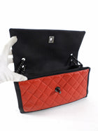 Chanel Red Quilted Leather Grosgrain Trim Chain Flap Bag