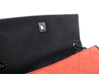 Chanel Red Quilted Leather Grosgrain Trim Chain Flap Bag