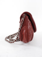 Chanel Red Leather Timeless Half Moon Wallet on Chain Bag