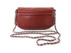 Chanel Red Leather Timeless Half Moon Wallet on Chain Bag