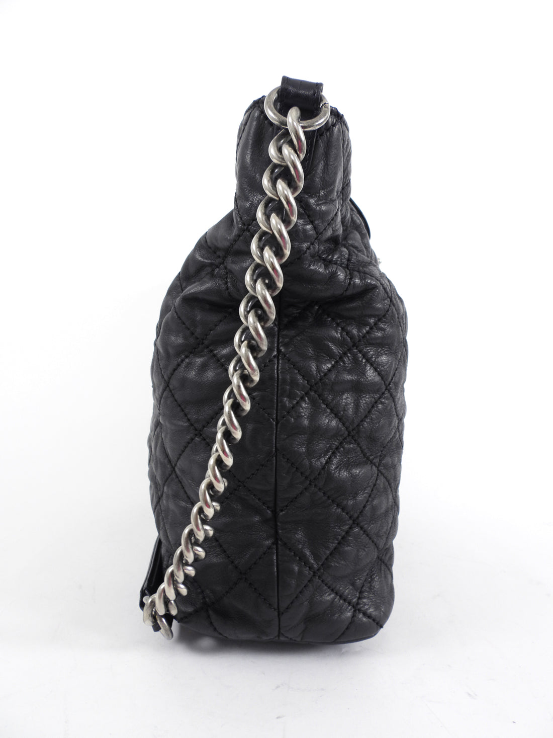 Chanel Black Quilted Aged Leather In The Mix Chain Tote Bag