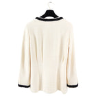 Chanel 02P Vintage Ivory and Black Tweed Zip Fitted Jacket - FR38 / 6
