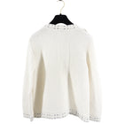 Chanel 16P Ivory Cotton / Cashmere Knit CC Pearl Jacket - FR36