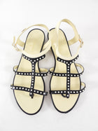 Chanel SS16 Black White Faux Pearl Cage Flat Sandals - 37 / 37.5