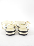 Chanel SS16 Black White Faux Pearl Cage Flat Sandals - 37 / 37.5