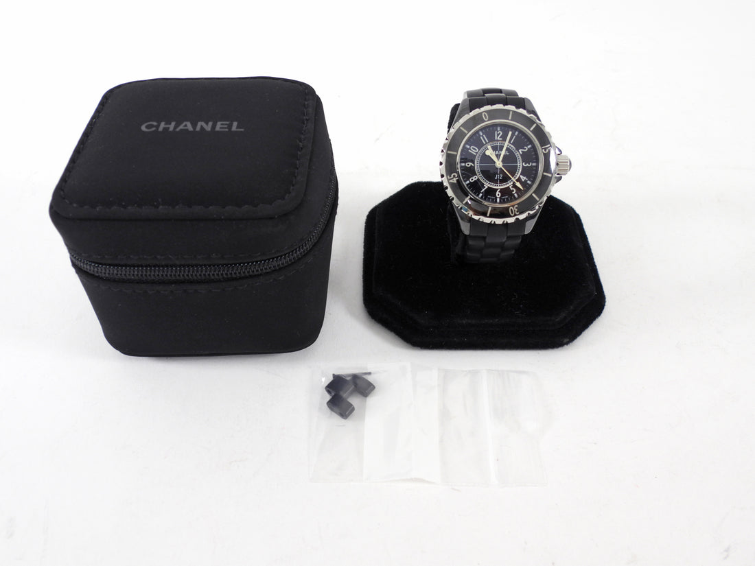Chanel J12 Black Ceramic and Rubber 33mm Wrist Watch H0681
