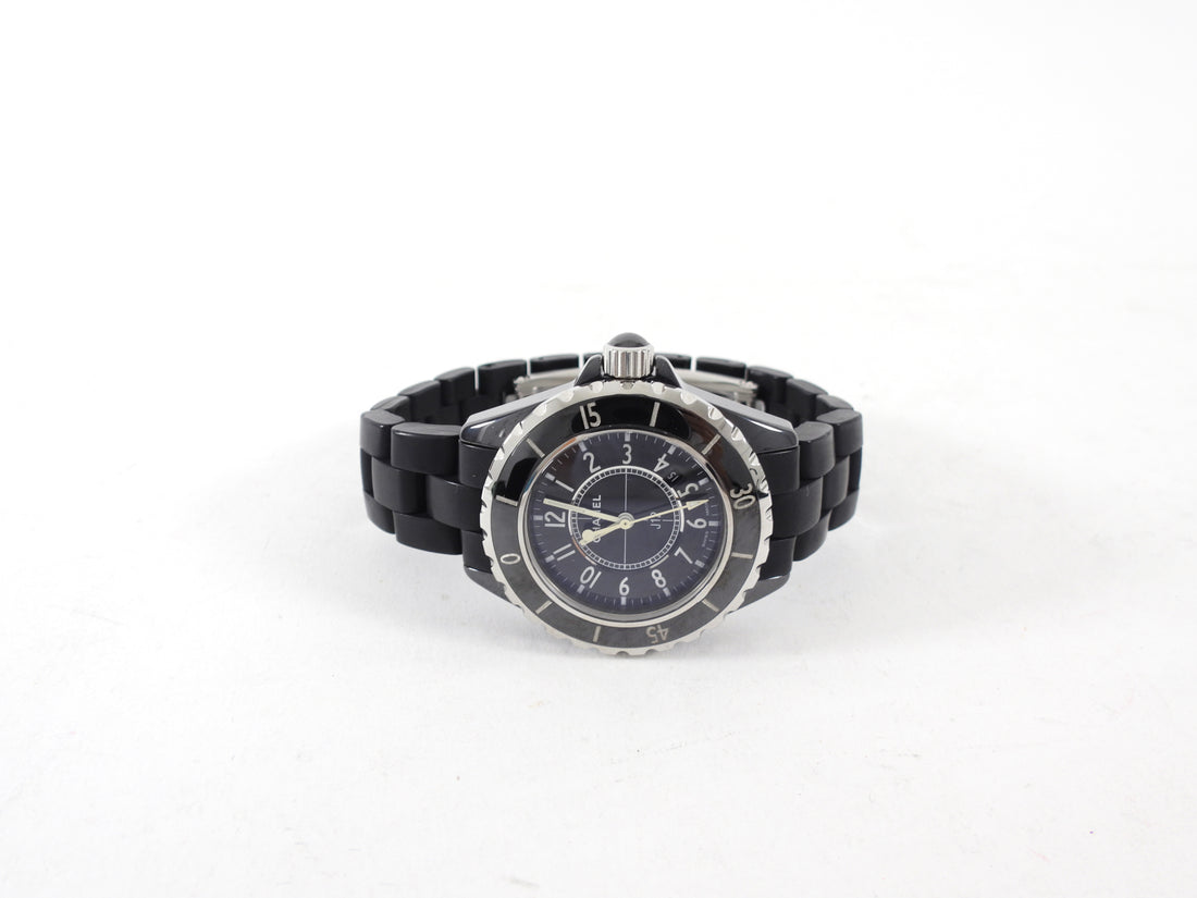 Chanel J12 Black Ceramic and Rubber 33mm Wrist Watch H0681