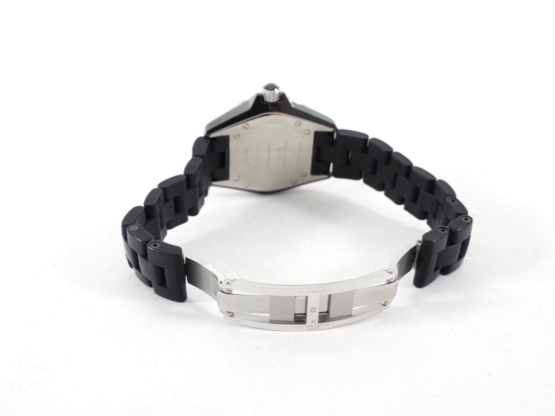 Chanel J12 Black Ceramic and Rubber 33mm Wrist Watch H0681