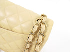 Chanel Beige Lambskin Jumbo Classic Double Flap Bag GHW