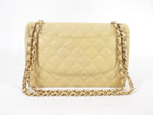 Chanel Beige Lambskin Jumbo Classic Double Flap Bag GHW