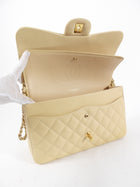 Chanel Beige Lambskin Jumbo Classic Double Flap Bag GHW