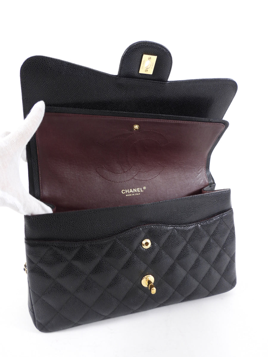 Chanel Black Caviar Jumbo Classic Double Flap Bag GHW