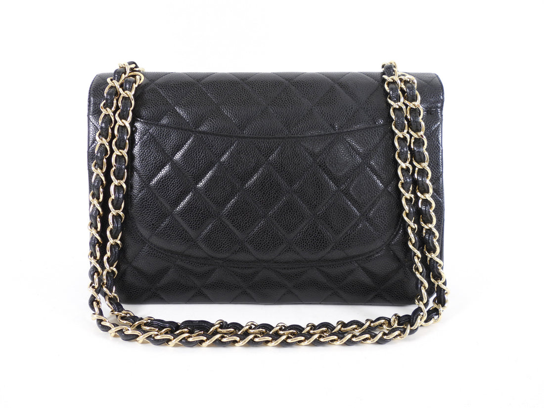 Chanel Black Caviar Jumbo Classic Double Flap Bag GHW
