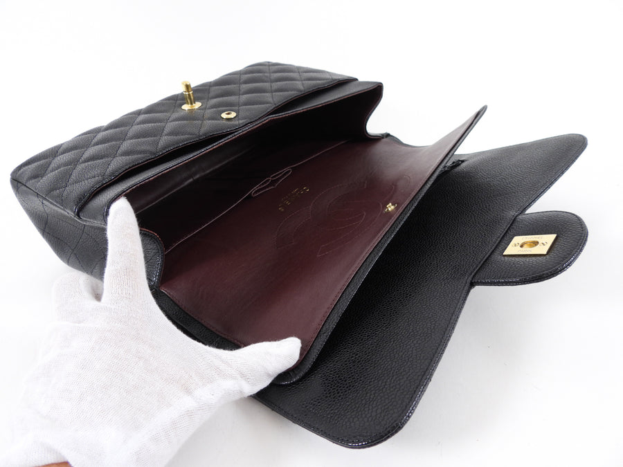 Chanel Black Caviar Jumbo Classic Double Flap Bag GHW