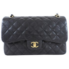 Chanel Black Caviar Jumbo Classic Double Flap Bag GHW