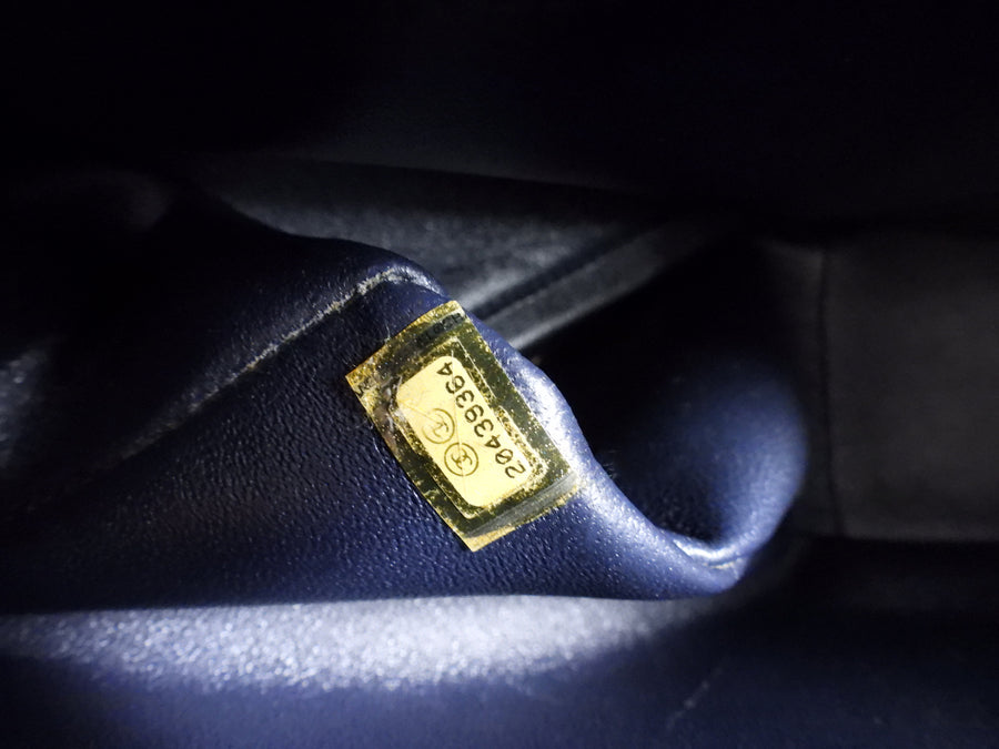 Chanel Midnight Navy Lambskin Jumbo Classic Double Flap Bag GHW