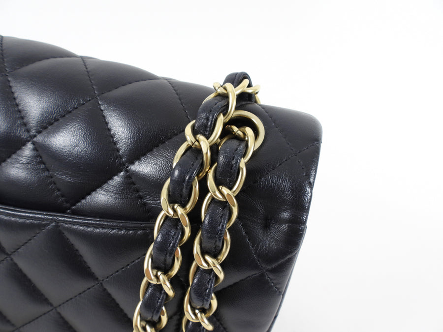 Chanel Midnight Navy Lambskin Jumbo Classic Double Flap Bag GHW