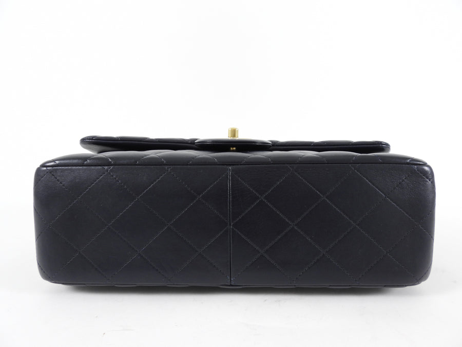 Chanel Midnight Navy Lambskin Jumbo Classic Double Flap Bag GHW