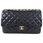 Chanel Midnight Navy Lambskin Jumbo Classic Double Flap Bag GHW
