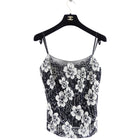 Chanel 06A Black and Grey Camelia Lace Tank Top - FR38 (S)