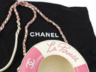 Chanel 2019 C Runway Pink and White La Pausa Lifesaver Round Bag