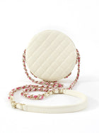 Chanel 2019 C Runway Pink and White La Pausa Lifesaver Round Bag