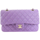 Chanel Medium Lilac Purple Caviar Leather Classic Double Flap Bag LGHW