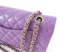 Chanel Medium Lilac Purple Caviar Leather Classic Double Flap Bag LGHW