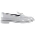 Chanel Putty Grey Glossed Leather CC Loafer - 39.5