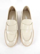 Chanel Ivory Gloss Leather Logo Loafer - 37