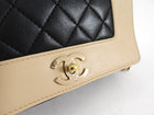 Chanel Mademoiselle Vintage Beige and Black Small Full Flap Bag