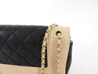Chanel Mademoiselle Vintage Beige and Black Small Full Flap Bag