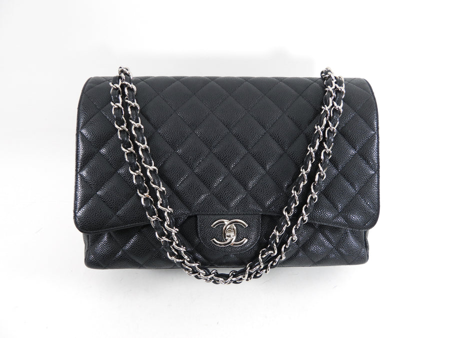 Chanel Black Caviar Maxi Classic Double Flap Bag