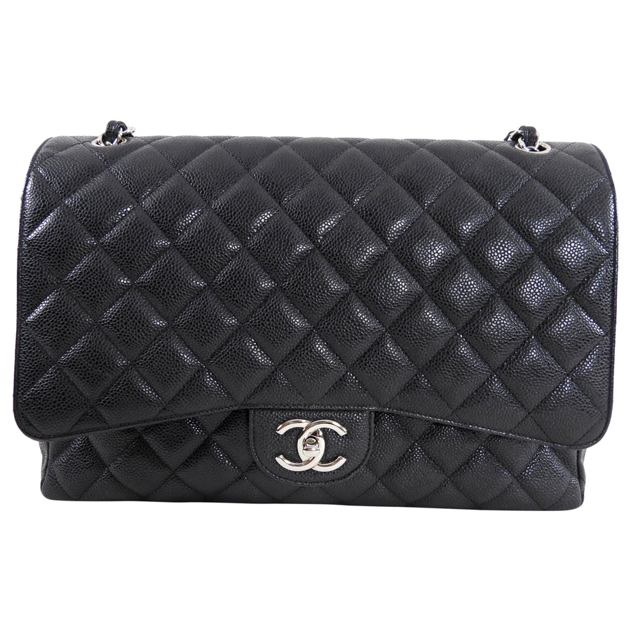 Chanel Black Caviar Maxi Classic Double Flap Bag