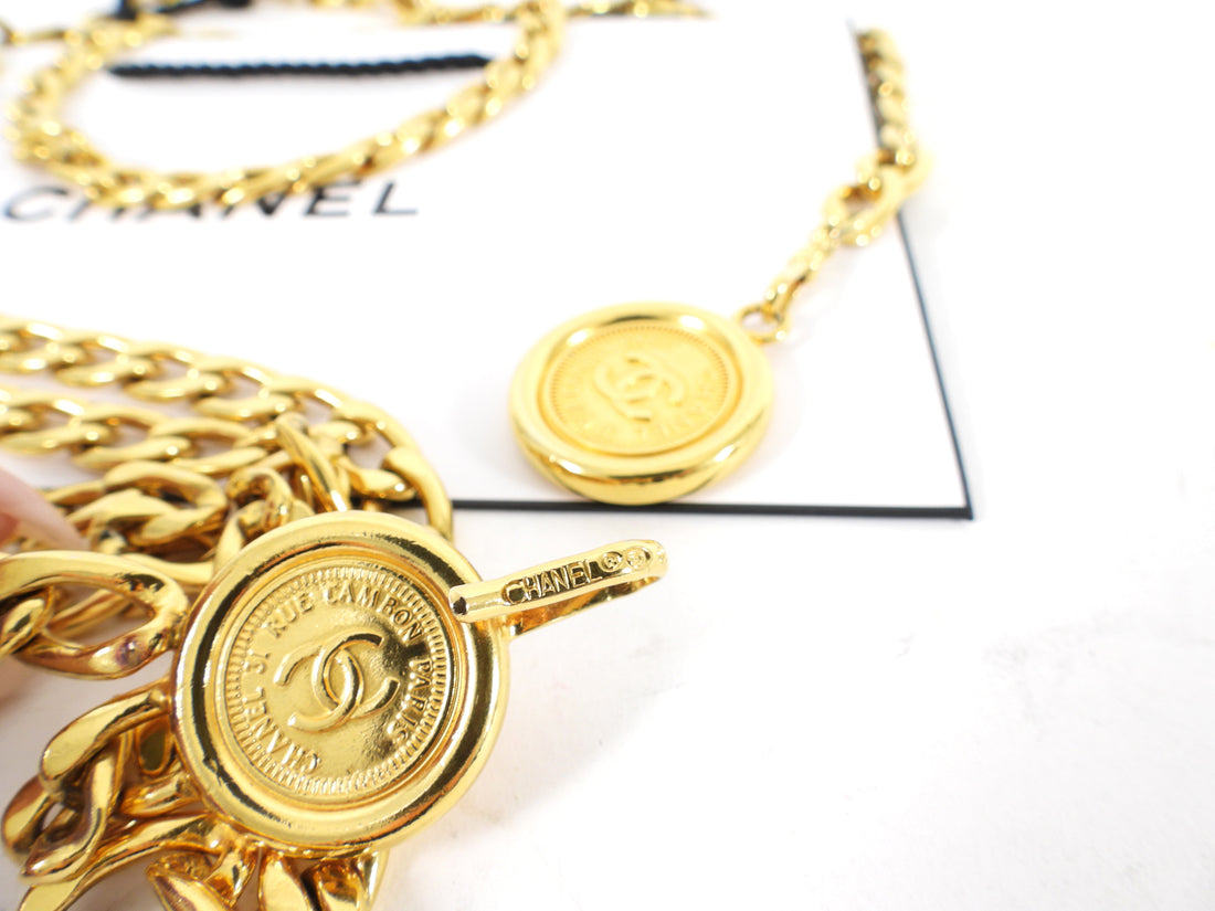 Chanel 94P Medallion Gold Tone Chain Belt