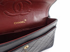 Chanel Vintage 1989-1991 Black Lambskin Medium Classic Double Flap Bag