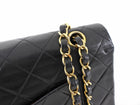 Chanel Vintage 1989-1991 Black Lambskin Medium Classic Double Flap Bag