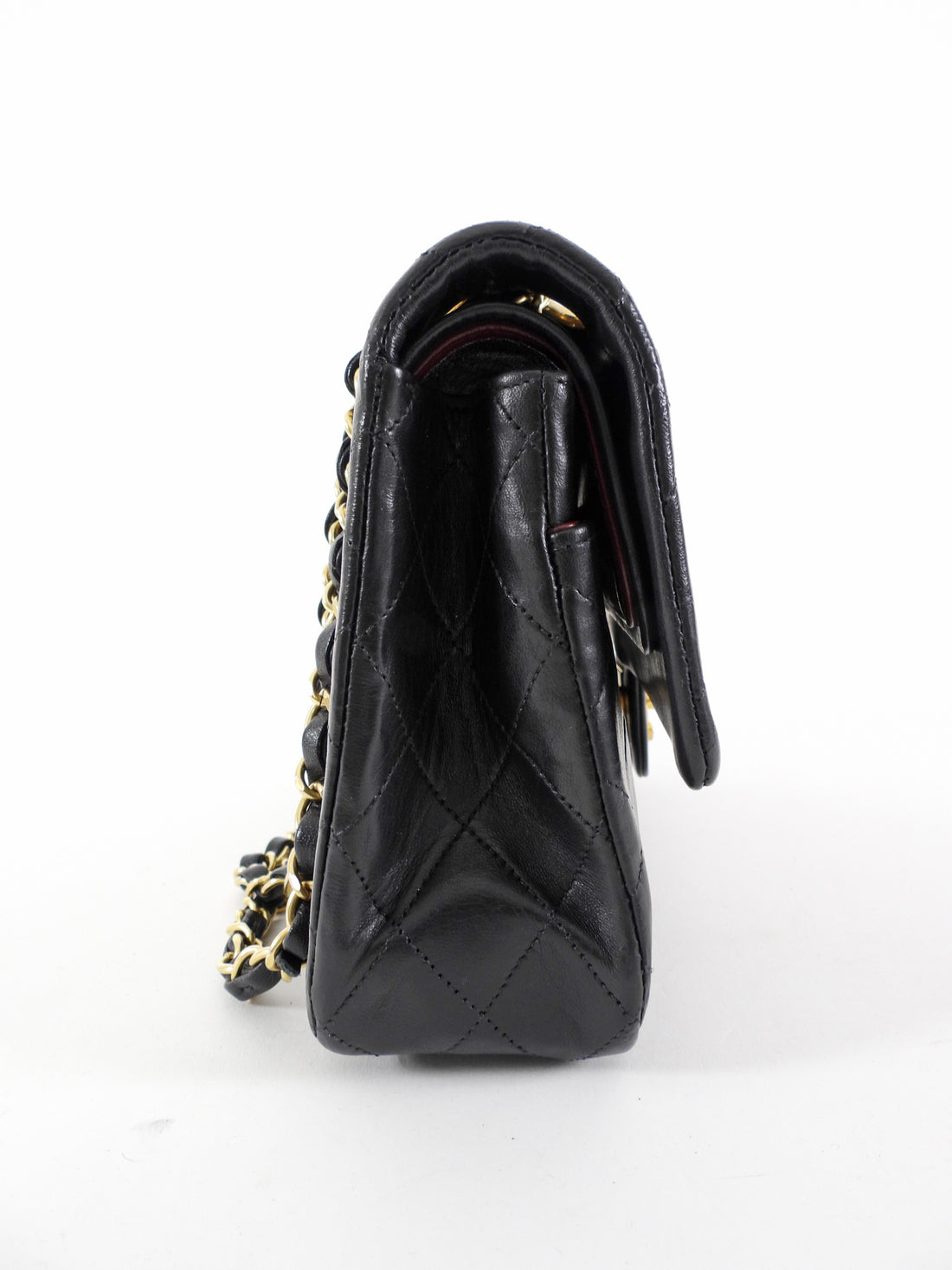 Chanel Vintage 1989-1991 Black Lambskin Medium Classic Double Flap Bag